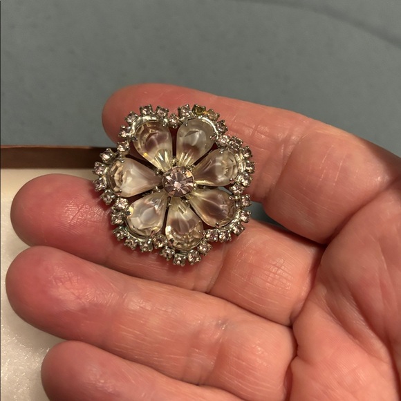 Vintage Bracelet and Clip On Earrings, Rhinestone - Picture 5 of 8